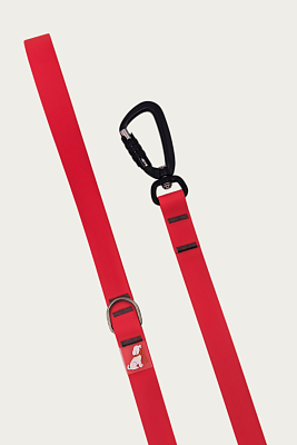 Поводок 20 мм (биотан) алюминиевый карабин, коралловый