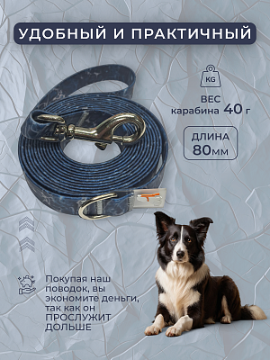 Поводок из биотана 25 мм, (карабин 80х26), Ocean 