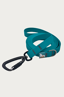Поводок 20 мм (биотан) алюминиевый карабин, бирюзовый