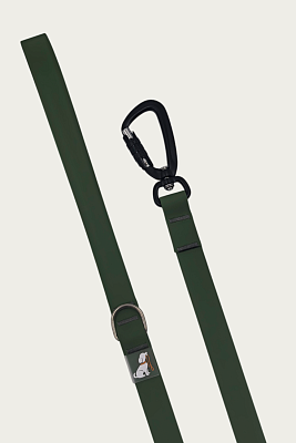 Поводок 25 мм (биотан) алюминиевый карабин, хаки