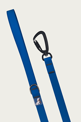 Поводок 25 мм (биотан) алюминиевый карабин, синий