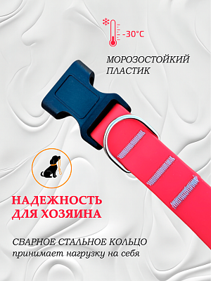 Ошейник из биотана 20 мм красный (оптовая цена от 10 шт. -250 р)