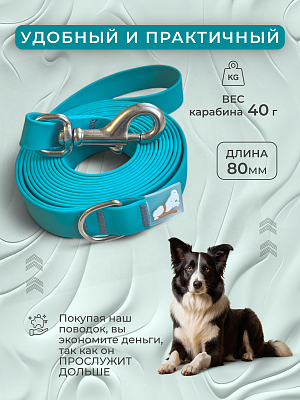 Поводок из биотана 20 мм, бирюзовый