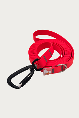 Поводок 20 мм (биотан) алюминиевый карабин, коралловый