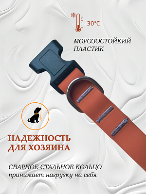 Ошейник из биотана 20 мм карамель (оптовая цена от 10 шт. -250 р)